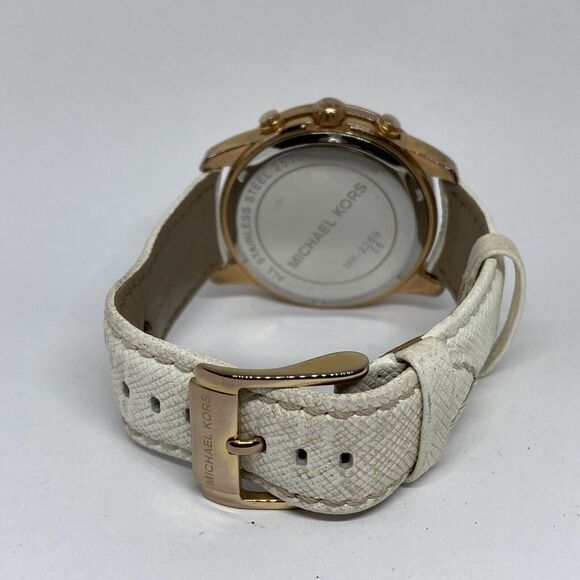 Michael Kors Mercer MK2289 Women's White Leather Analog Dial Quartz Watch UC500 - Picture 10 of 12